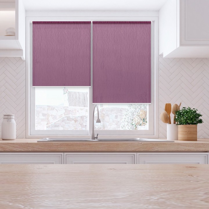 Roleta Mini Gładka Przyciemniająca Bambus Fioletowa 330