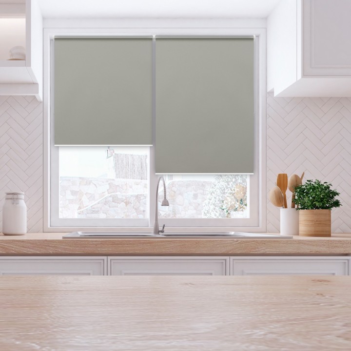 Roleta Mini Gładka Zaciemniająca Termo Zaciemniająca Szara 54