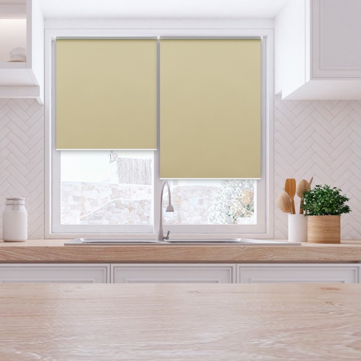 Roleta Mini Gładka Zaciemniająca Termo Zaciemniająca Kremowa 56