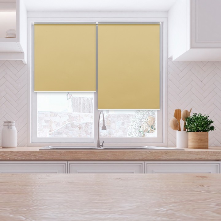 Roleta Mini Gładka Zaciemniająca Termo Zaciemniająca Żółta 057