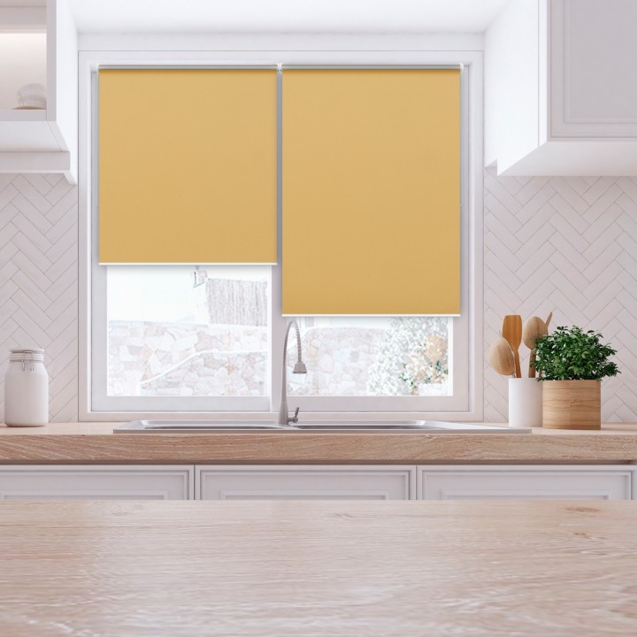 Roleta Mini Gładka Zaciemniająca Termo Zaciemniająca Jasnopomarańczowa 58