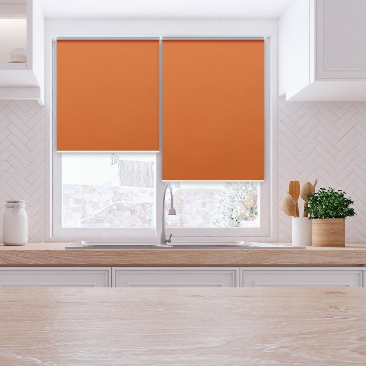 Roleta Mini Gładka Zaciemniająca Termo Zaciemniająca Pomarańczowa 60