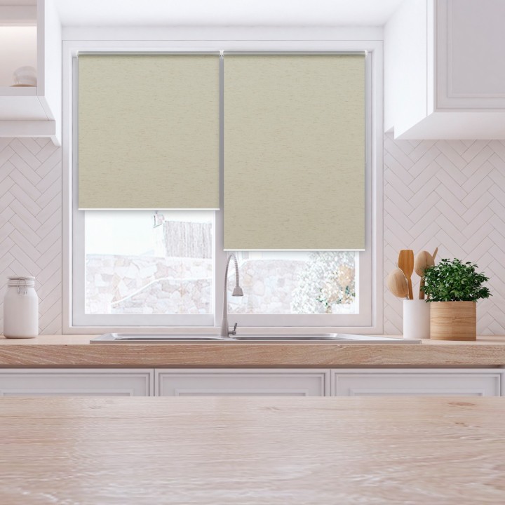 Roleta Mini Gładka Zaciemniająca Termo Zaciemniająca Beżowa 063