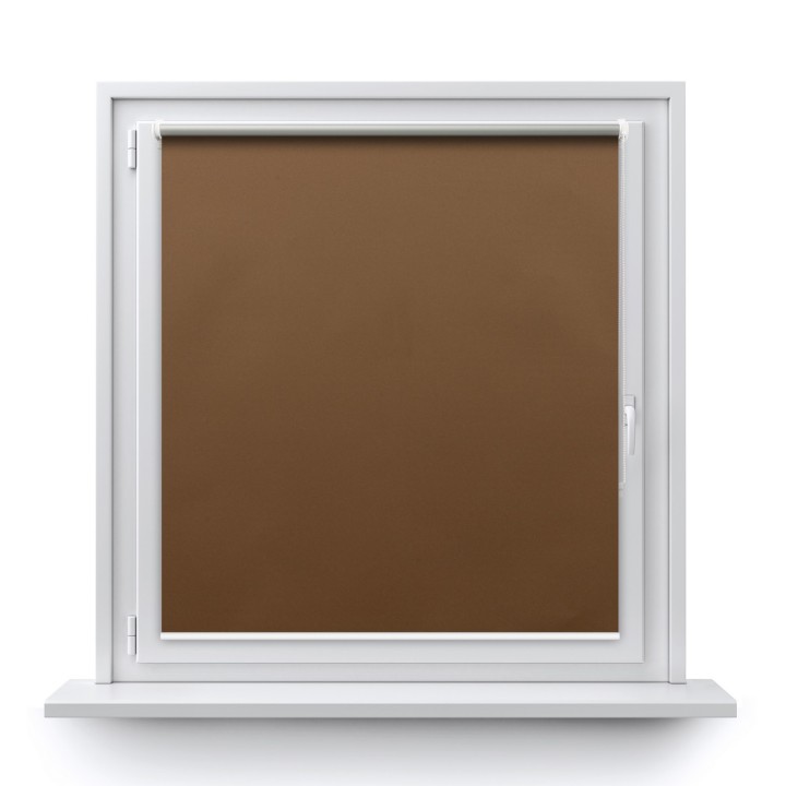 Roleta Mini Gładka Zaciemniająca Termo Zaciemniająca Brązowa 301