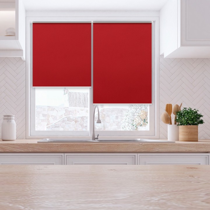 Roleta Mini Gładka Zaciemniająca Termo Zaciemniająca Czerwona 306