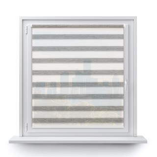 Roleta Mini Gładka Przyciemniająca Ex Paski Szara 73