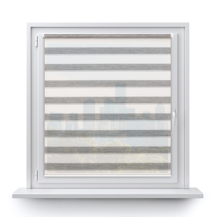 Roleta Mini Gładka Przyciemniająca Ex Paski Szara 73