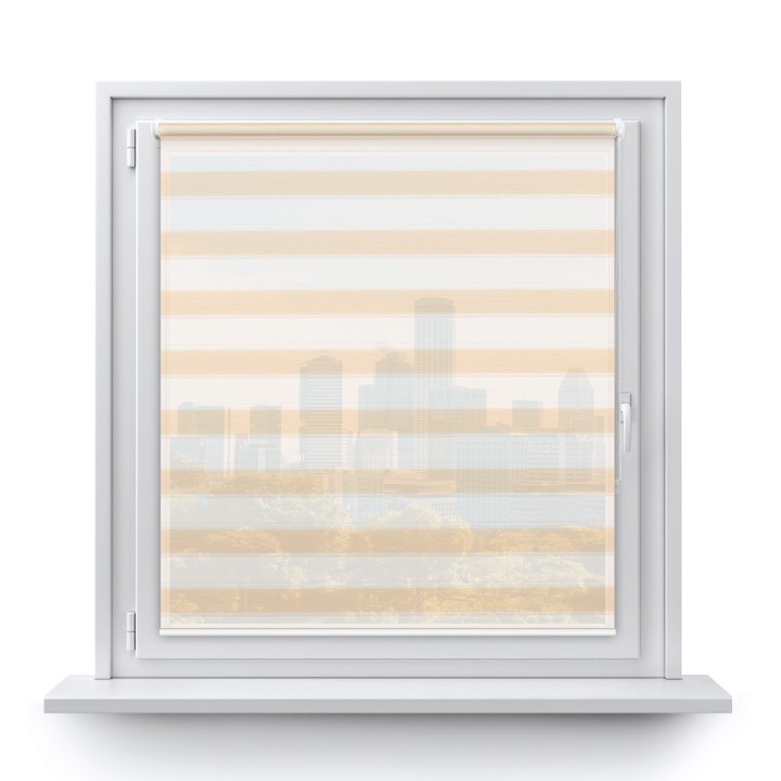 Roleta Mini Gładka Przyciemniająca Ex Paski Beżowa 74