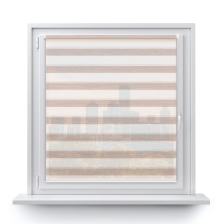 Roleta Mini Gładka Przyciemniająca Ex Paski Jasnobrązowa 76