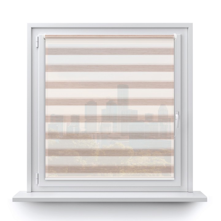 Roleta Mini Gładka Przyciemniająca Ex Paski Jasnobrązowa 76