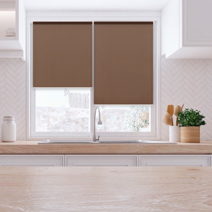 Roleta Mini Gładka Przyciemniająca Eden Brazowy 132