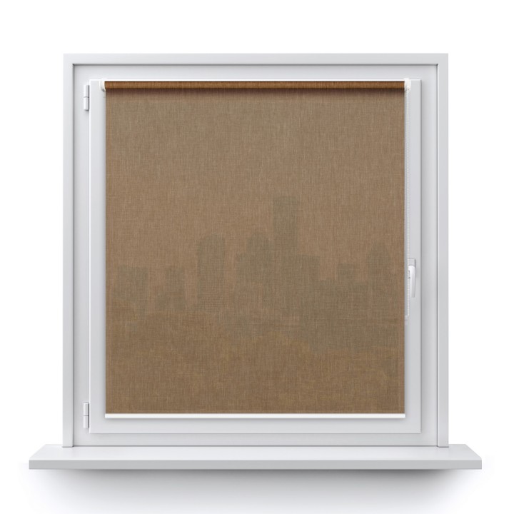 Roleta Mini Gładka Przyciemniająca Melange Brązowa 737