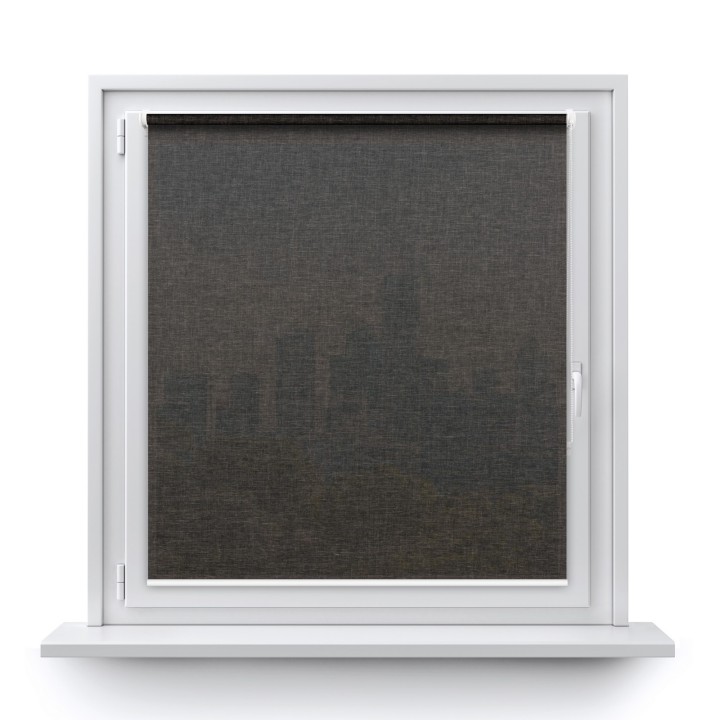 Roleta Mini Gładka Przyciemniająca Melange Czarna 738