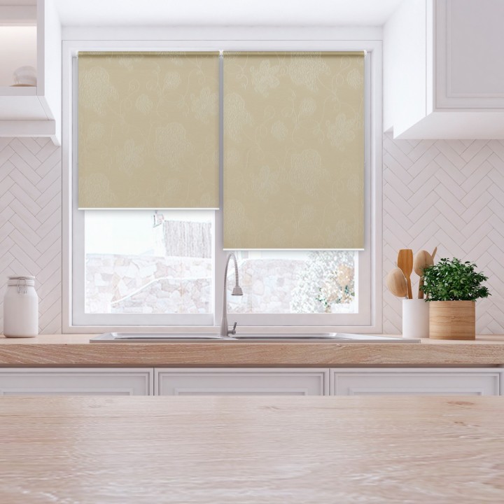 Roleta Mini Gładka Przyciemniająca Magnolia Jasnobeżowa 404