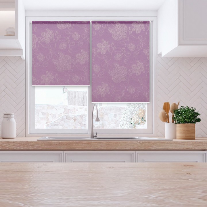 Roleta Mini Gładka Przyciemniająca Magnolia Fioletowa 409