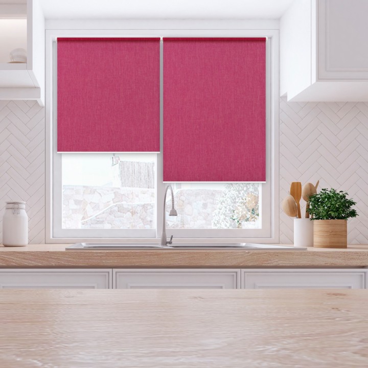 Roleta Mini Gładka Przyciemniająca Melange Różowa 736