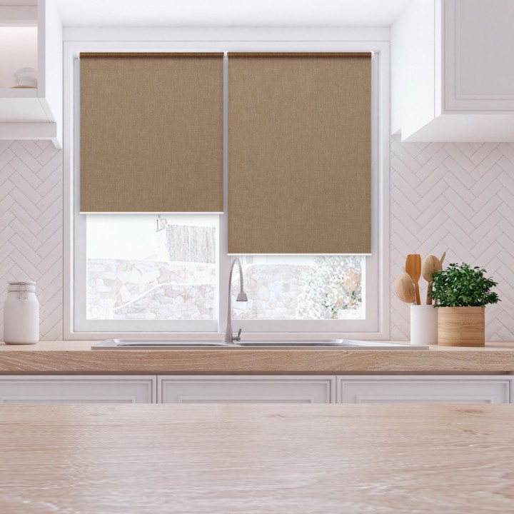 Roleta Mini Gładka Przyciemniająca Melange Brązowa 737