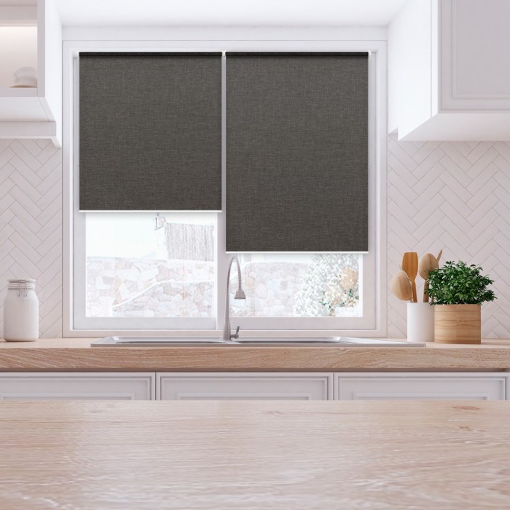 Roleta Mini Gładka Przyciemniająca Melange Czarna 738