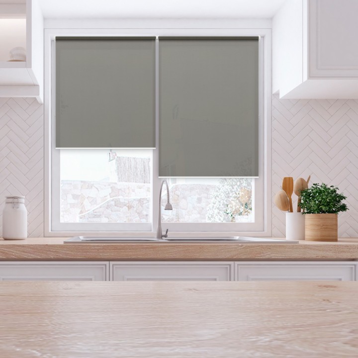 Roleta Mini Gładka Przyciemniająca Gładka Szara Gl05