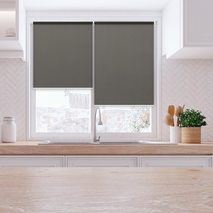 Roleta Mini Gładka Przyciemniająca Royal Szara 817