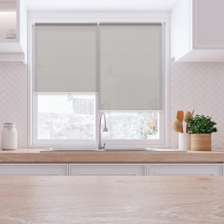 Roleta Mini Gładka Przyciemniająca Screen Szara 203