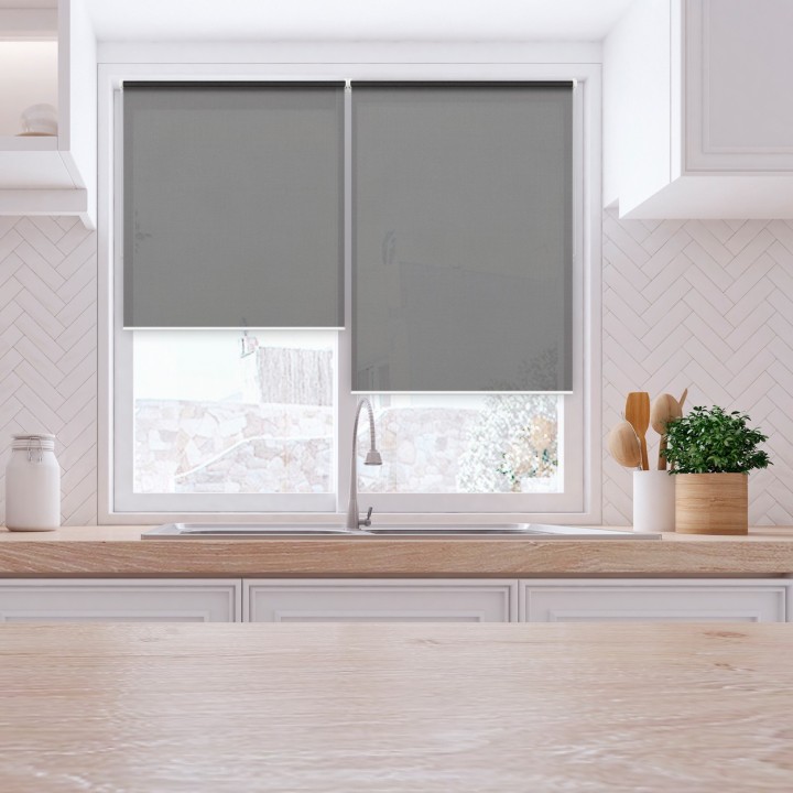 Roleta Mini Gładka Przyciemniająca Screen Ciemnoszara 210