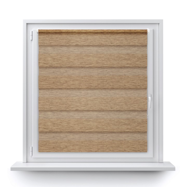 Roleta Mini Dzień Noc Przyciemniająca Bahama II Drewnopodobna Jasnobrązowa 11