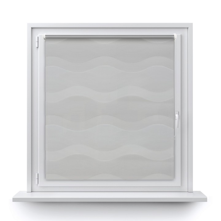 Roleta Mini Dzień Noc Przyciemniająca Fala Szara 2