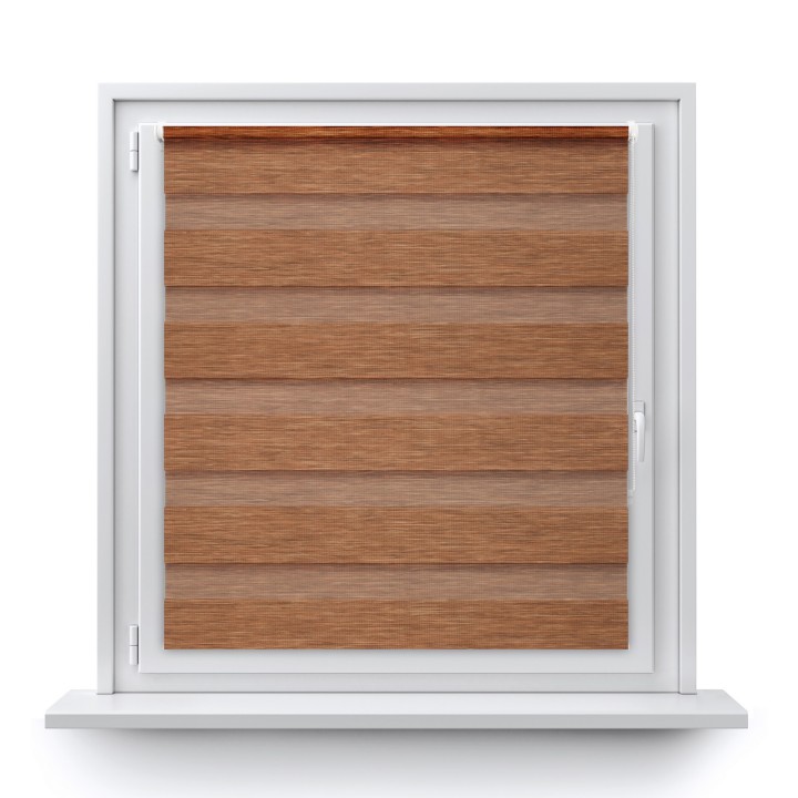 Roleta Mini Dzień Noc Przyciemniająca Bahama II Drewnopodobna Brązowa 15