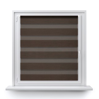 Roleta Mini Dzień Noc Przyciemniająca Bahama II Drewnopodobna Ciemnobrązowa 16