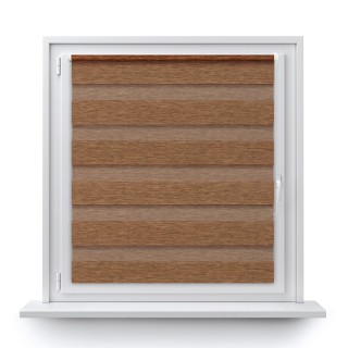 Roleta Mini Dzień Noc Przyciemniająca Bahama XV Jasno Brązowa Drewnopodobna Bh1503
