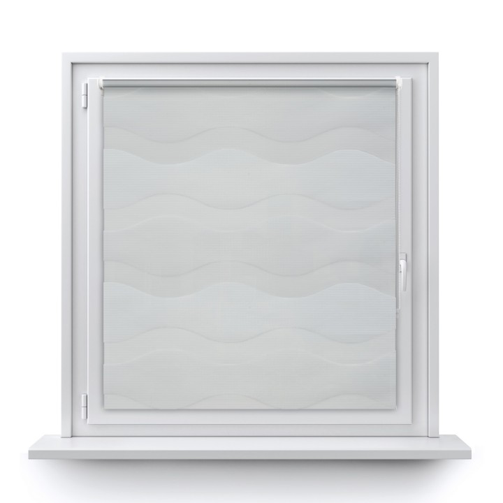 Roleta Mini Dzień Noc Przyciemniająca Fala Biała 1