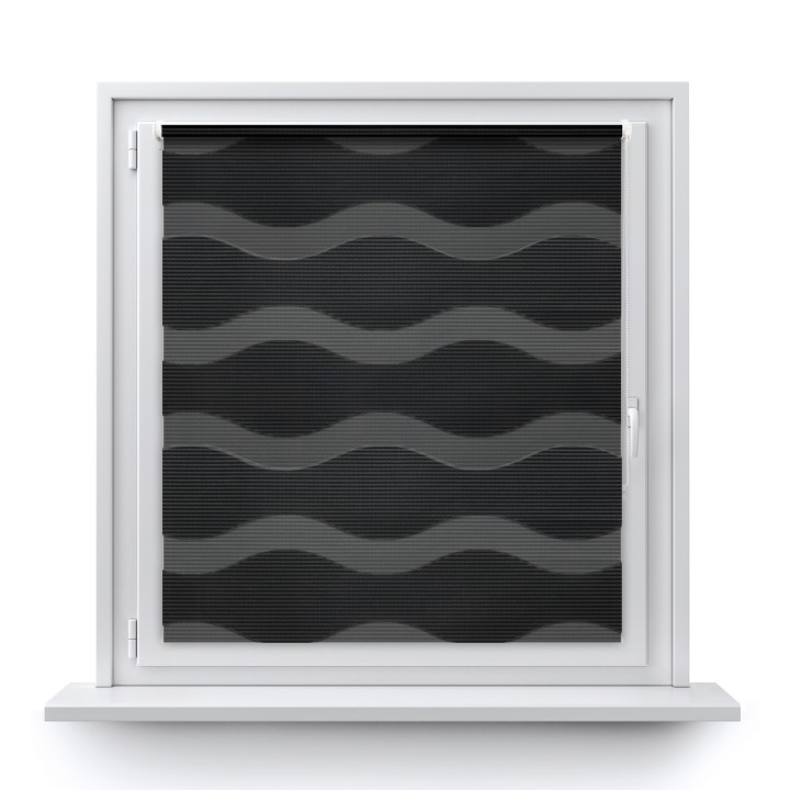 Roleta Mini Dzień Noc Przyciemniająca Fala Grafit 04