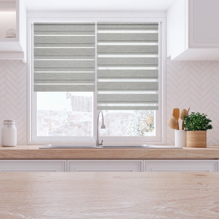 Roleta Mini Dzień Noc Przyciemniająca Bahama II Drewnopodobna Szara 17