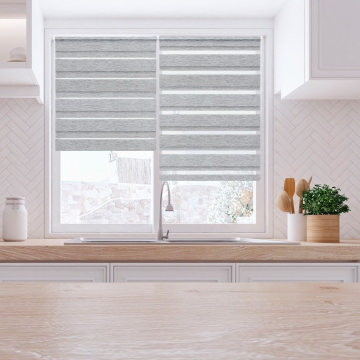 Roleta Mini Dzień Noc Przyciemniająca Bahama XV Szara Bh1501