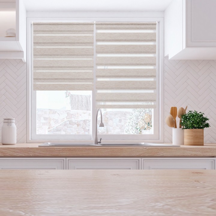 Roleta Mini Dzień Noc Przyciemniająca Bahama XV Beżowa Bh1502