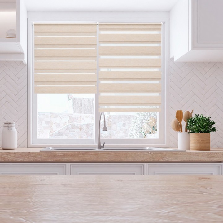 Roleta Mini Dzień Noc Przyciemniająca Bahama XV Beżowa Bh1504