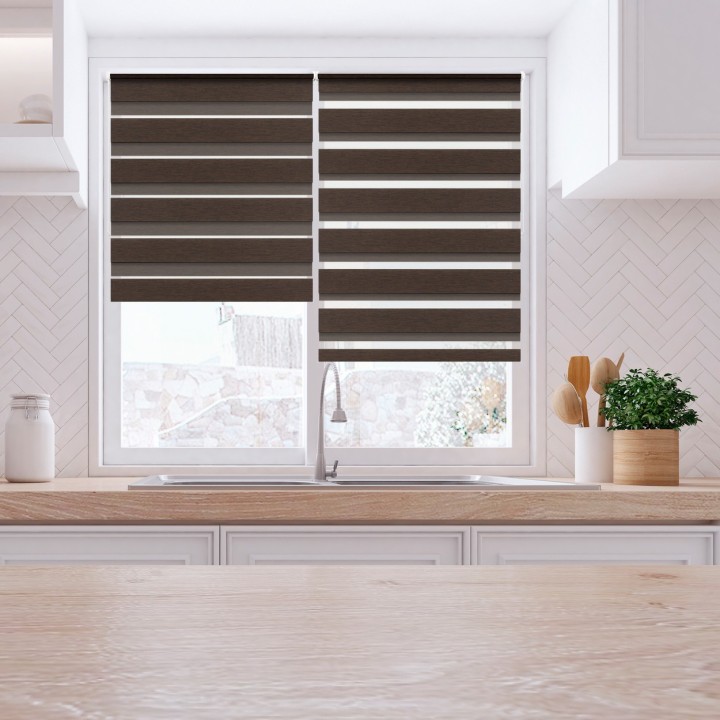 Roleta Mini Dzień Noc Przyciemniająca Bahama XV Brązowa Bh1506