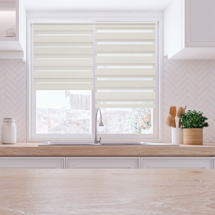 Roleta Mini Dzień Noc Przyciemniająca Bahama XXIII Jasnokremowa Bh2301