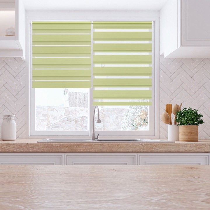 Roleta Mini Dzień Noc Przyciemniająca Bahama XXIII Zielona Bh2306