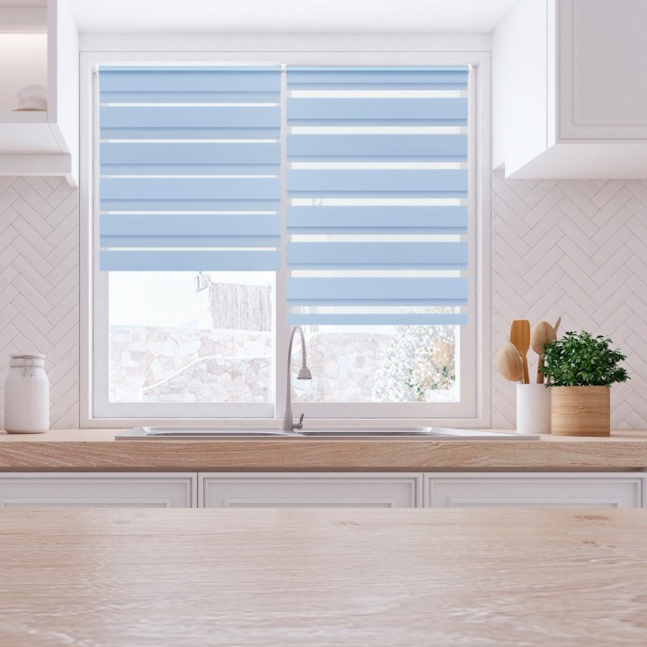 Roleta Mini Dzień Noc Przyciemniająca Bahama XXIII Niebieska Bh2307