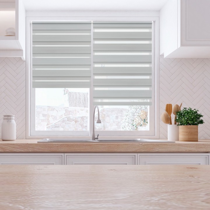 Roleta Mini Dzień Noc Przyciemniająca Bahama XXIII Szara Bh2308