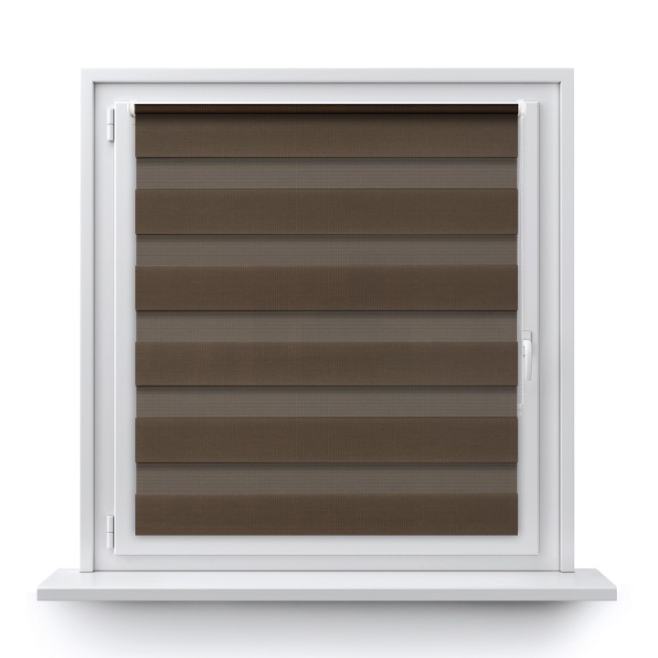 Roleta Mini Dzień Noc Przyciemniająca Classic Brązowa 6