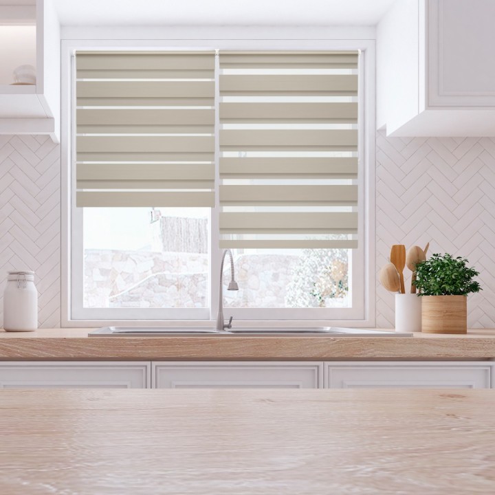 Roleta Mini Dzień Noc Przyciemniająca Chic Beżowa 6004