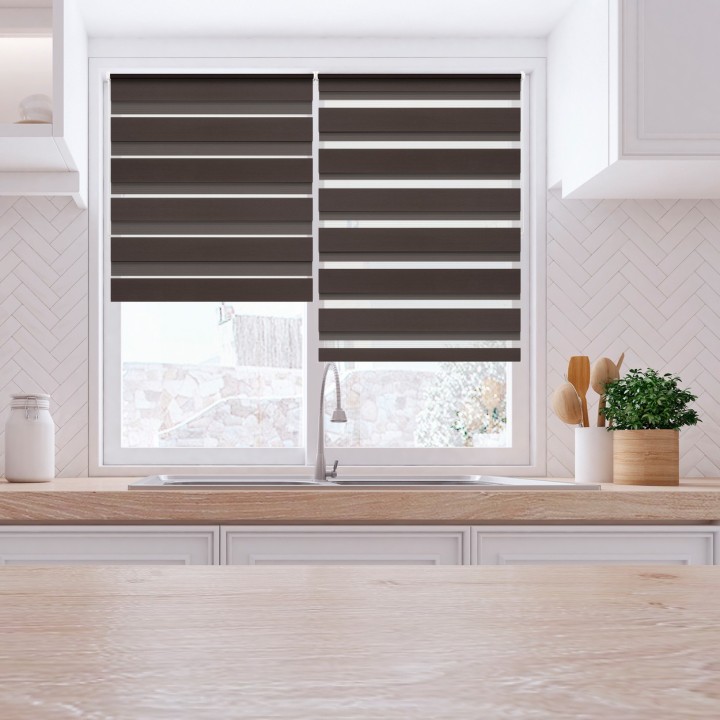 Roleta Mini Dzień Noc Przyciemniająca Classic Ciemnobrązowa 4