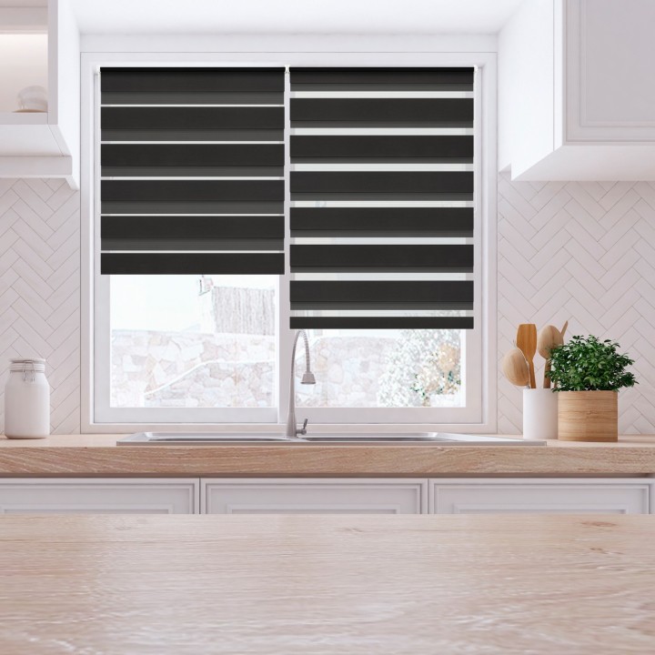 Roleta Mini Dzień Noc Przyciemniająca Classic Czarna 107