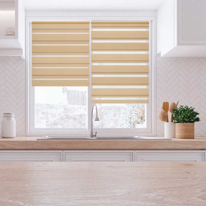 Roleta Mini Dzień Noc Przyciemniająca Classic Beżowa 9