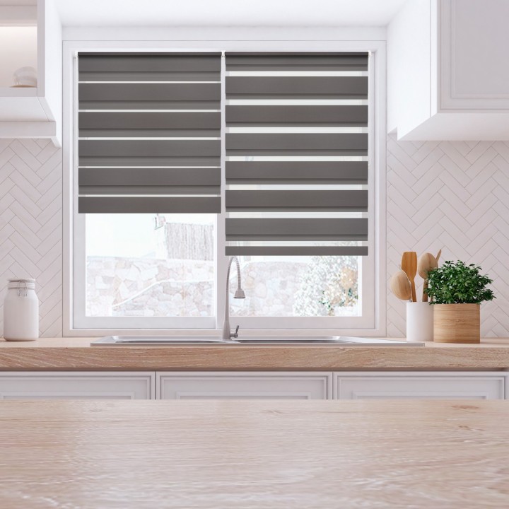 Roleta Mini Dzień Noc Przyciemniająca Classic Szara 1220