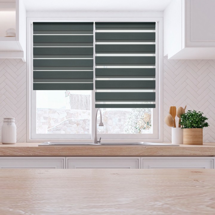 Roleta Mini Dzień Noc Przyciemniająca Classic Ciemnoszara 1221