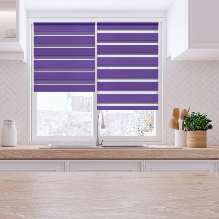 Roleta Mini Dzień Noc Przyciemniająca Classic Fioletowa 608